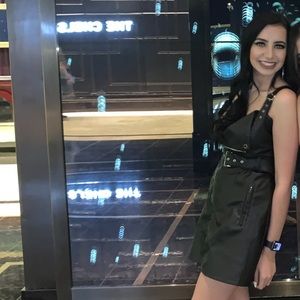 Black faux leather dress